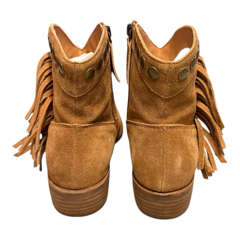 Dingo Whiskey Fringe Star Western Ankle Boots Suede Leather 9M Cowgirl Boho - Picture 9 of 11